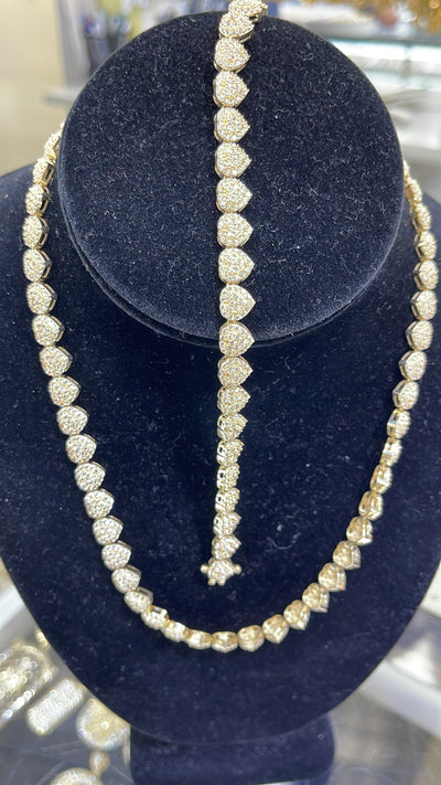 Set Shoker Corazones 14k CZ