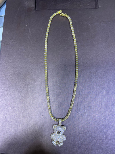 Moon Ice Chain & Teddy Bear Gold 14k